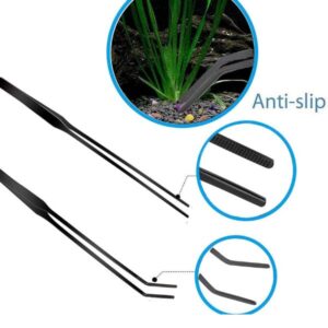 Curved tweezer for aquarium aquascaping and plant placement