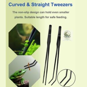 Close-up of the curved tip of an aquarium aquascaping tweezer